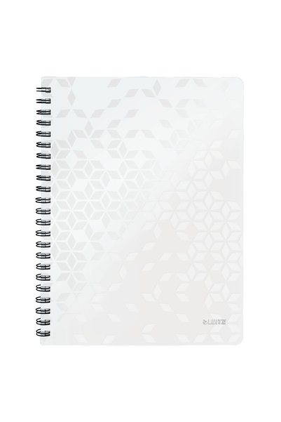 Leitz Caiet spiralat de birou A4 cu copertă albă din PP, Wow