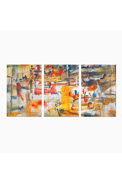 Luxcanva Set 3 Tablouri Canvas Dansul Culorilor 240x120 cm (3 x 80x120) pe Sa...