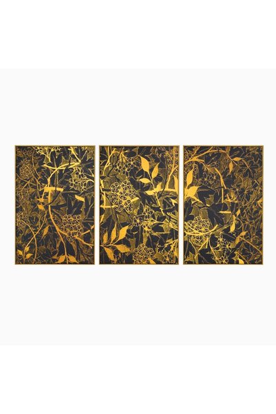 Luxcanva Set 3 Tablouri Canvas Flower Branch 300x150 cm (3 x 100x150) cu Rama...