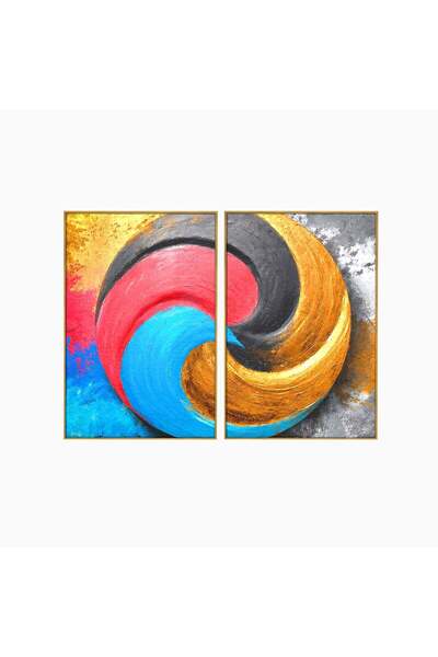 Luxcanva Set 2 Tablouri Canvas Armonia Culorilor 160x120 cm (2 x 80x120) cu R...