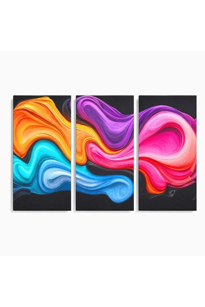 Luxcanva Set 3 Tablouri Canvas Vortexul Culorilor 180x120 cm (3 x 60x120) pe ...