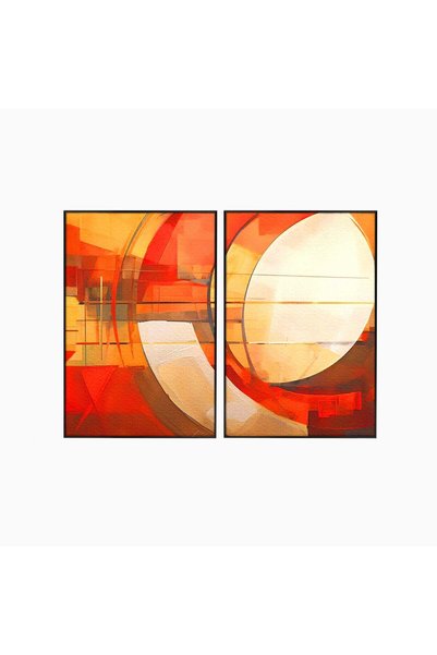 Luxcanva Set 2 Tablouri Canvas Pictura Forme Geometrice 200x150 cm (2 x 100x1...