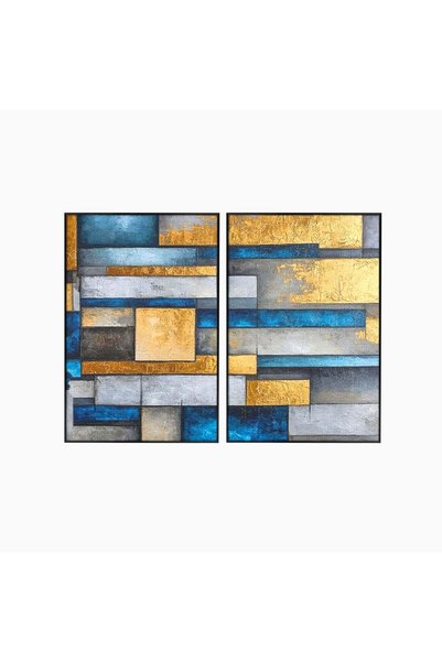 Luxcanva Set 2 Tablouri Canvas Aur printre ziduri 200x150 cm (2 x 100x150) cu...