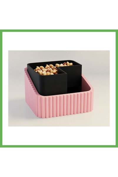 TheGencoo 3D-Printed Pistachio Bowl - Dual-Chamber Shell Separator Serving Bo...