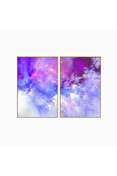 Luxcanva Set 2 Tablouri Canvas Dansul Culorilor 100x70 cm (2 x 50x70) cu Rama...