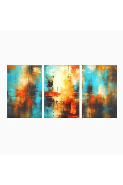 Luxcanva Set 3 Tablouri Canvas Ardere Lenta 300x150 cm (3 x 100x150) pe Sasiu...