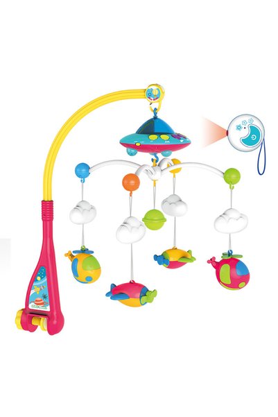 huanger Projector with remote control, rotating musical mobile - space ship