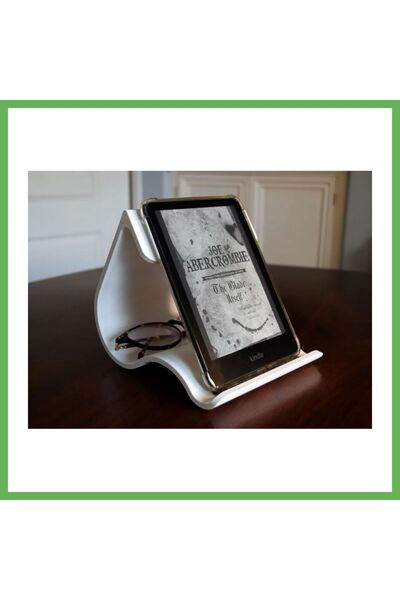 TheGencoo 3D-Printed Curved Book and Kindle Stand Reading Station Wavy Book H...