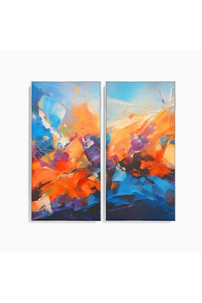 Luxcanva Set 2 Tablouri Canvas Futuristic Abstract Art 140x140 cm (2 x 70x140...