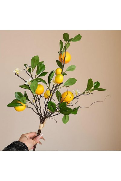 ALMEKAQUZ أغصان الليمون الاصطناعية، 8 رؤوس ليمون للزينة، أغصان ليمون صناعية، ...