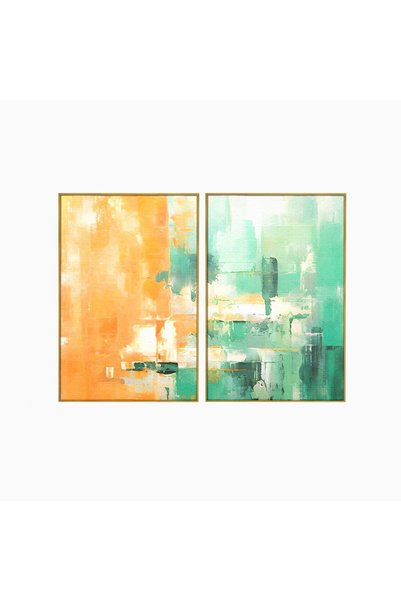 Luxcanva Set 2 Tablouri Canvas Imbratisare De Contrast 80x60 cm (2 x 40x60) c...