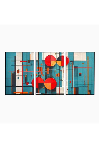 Luxcanva Set 3 Tablouri Canvas Baletul Cercurilor 120x60 cm (3 x 40x60) cu Ra...