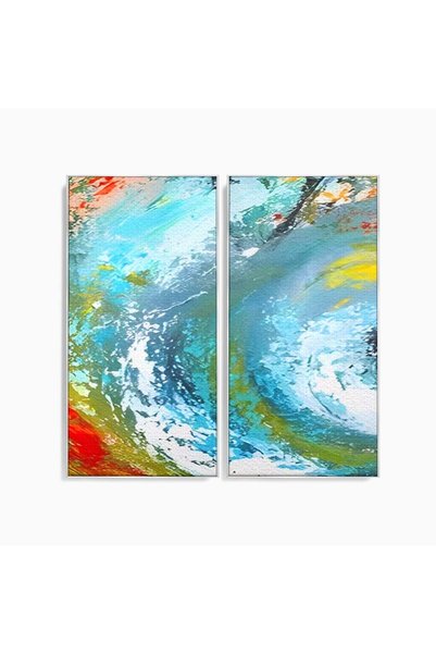 Luxcanva Set 2 Tablouri Canvas Vartejul Culorilor 140x140 cm (2 x 70x140) cu ...