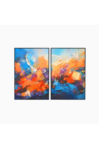 Luxcanva Set 2 Tablouri Canvas Futuristic Abstract Art 200x150 cm (2 x 100x15...