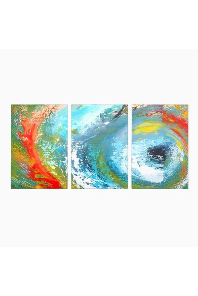 Luxcanva Set 3 Tablouri Canvas Vartejul Culorilor 300x150 cm (3 x 100x150) pe...