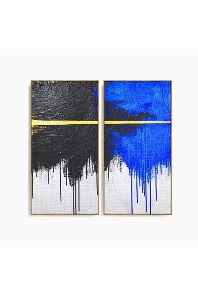 Luxcanva Set 2 Tablouri Canvas Impactul Culorilor 120x120 cm (2 x 60x120) cu ...