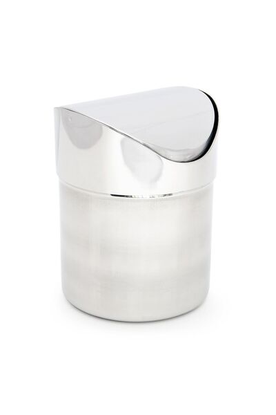 Relaxdays Coș de gunoi, 1,2 L, Oțel inoxidabil, 15,5x12 cm, Capac rotativ