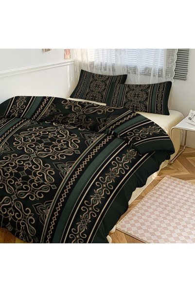 LEADER GLOBAL Elegant Boho Duvet Cover Set 3Pcs, Decorative Home Bedding Set