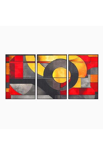 Luxcanva Set 3 Tablouri Canvas Cercul care taie linistea 120x60 cm (3 x 40x60...