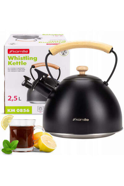 Kamille Ceainic cu fluier din oțel inoxidabil 2,5 L – clasic și compatibil cu...