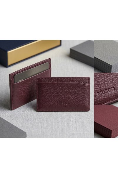 Musoo Genuine Leather Slim Cardholder / Minimalist Leather Wallet