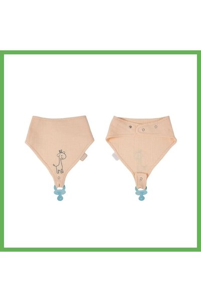 TheGencoo Muslin Bib with Pacifier Clip 837 Salmon · Color: Salmon GEN01