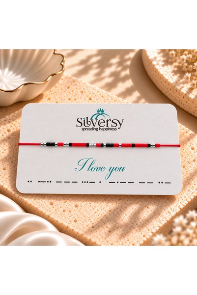 Generic Brand Brățara Cod Morse – I LOVE YOU – Model Clasic - mărgele placate...