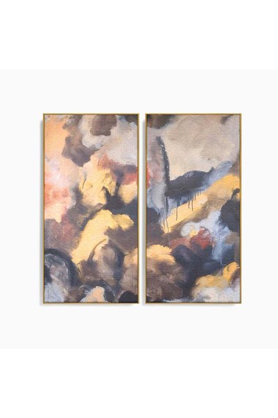 Luxcanva Set 2 Tablouri Canvas Amestec De Culori 140x140 cm (2 x 70x140) cu R...