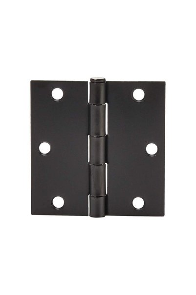 Amazon basics Square Door Hinges, 3.5 Inch x 3.5 Inch, 12 Pack, Matte Black