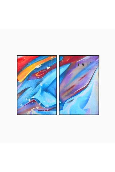 Luxcanva Set 2 Tablouri Canvas Colorful Graffiti 200x150 cm (2 x 100x150) cu ...