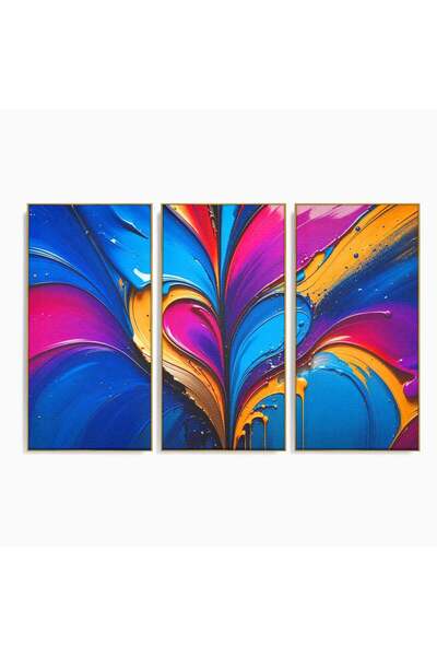 Luxcanva Set 3 Tablouri Canvas Aripile Vietii 150x100 cm (3 x 50x100) cu Rama...