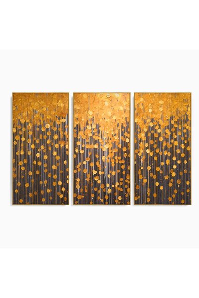 Luxcanva Set 3 Tablouri Canvas Ploaie De Lumini 210x140 cm (3 x 70x140) cu Ra...