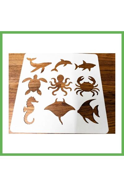 TheGencoo 3D-Printed Marine Animals Drawing Template - Multiple Design Templa...