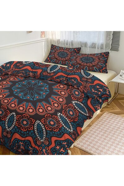LEADER GLOBAL Trendy Bohemian 3Pcs Duvet Cover Set, Beautiful Home Decor Bedding