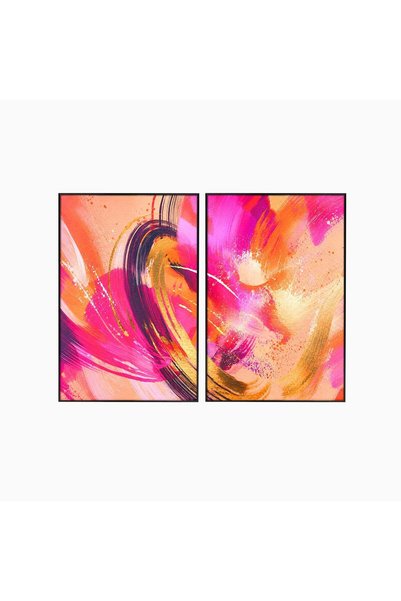 Luxcanva Set 2 Tablouri Canvas Energie Abstracta 140x100 cm (2 x 70x100) cu R...