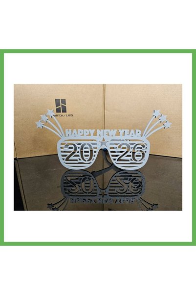 TheGencoo 3D-Printed 2026 New Year's Party Glasses, Two-Piece New Year's Part...