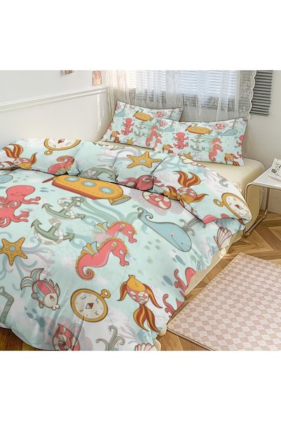 LEADER GLOBAL Nice Stylish Bohemian Duvet Cover Set 3 Pieces, Home Bedding