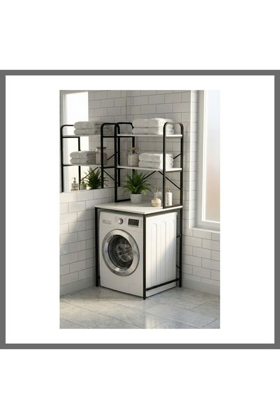MyBest Çamaşır Makinesi Üstü Raf Siyah 70 cm ZFR