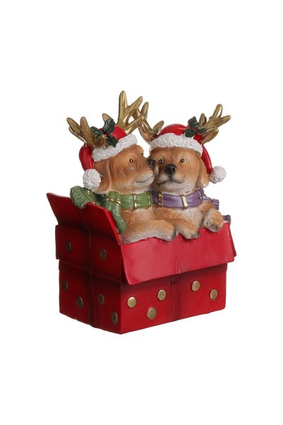 OEM Decoratiune de Crăciun Cadou cu Catelusi 14x11x19 cm, pentru decorațiuni ...