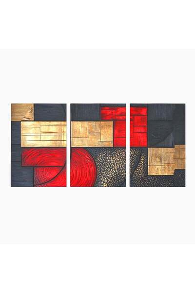 Luxcanva Set 3 Tablouri Canvas Ordinea pasiunii 120x60 cm (3 x 40x60) pe Sasi...