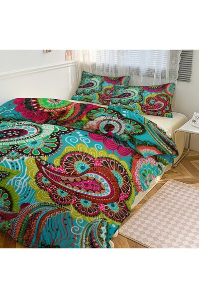 LEADER GLOBAL Comfortable Boho Bedroom Bedding Set 3 Pieces, Pillow & Duvet Set
