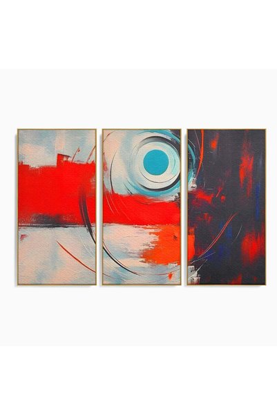 Luxcanva Set 3 Tablouri Canvas Viziune Abstracta 210x140 cm (3 x 70x140) cu R...