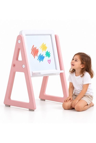 Nichiduta Tabla de desen pentru copii Crown Pink, din plastic rezistent, dime...