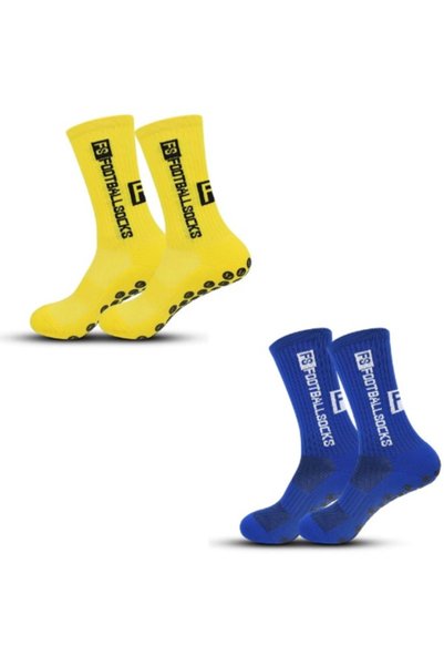 Fs Set 2 Perechi de Sosete De Fotbal Dotate Cu Puncte Cauciucate Antiderapant...