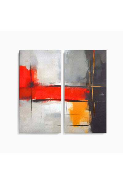 Luxcanva Set 2 Tablouri Canvas Culori Pictate Abstract 120x120 cm (2 x 60x120...