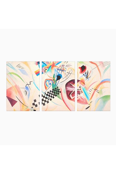 Luxcanva Set 3 Tablouri Canvas Pictură Abstractă de Kandinsky 300x150 cm (3 x...