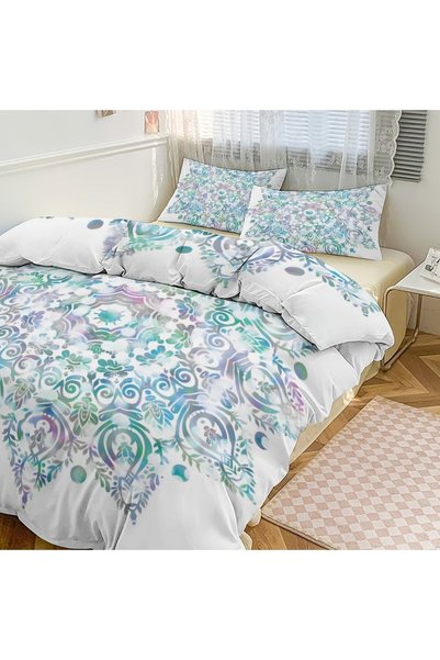 LEADER GLOBAL Modern Boho Pattern 3Pcs Bedding Set, Soft Bedroom Bedding