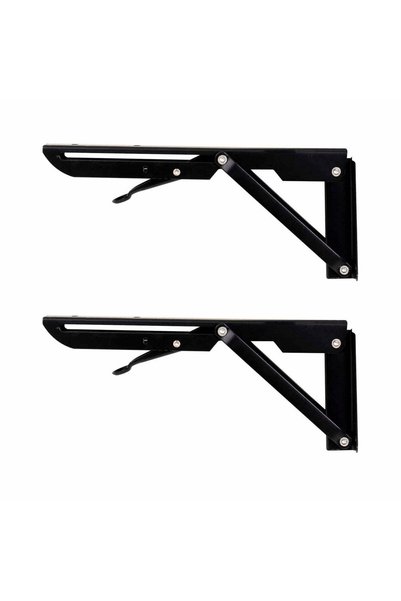 FOXMAG24 Set de 2 suporturi metalice pliabile pentru rafturi, 250mm, negre