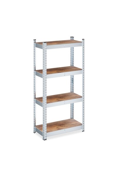 Relaxdays metal shelf, 120x60x30 cm, 700 kg capacity, 4 shelves, adjustable, ...