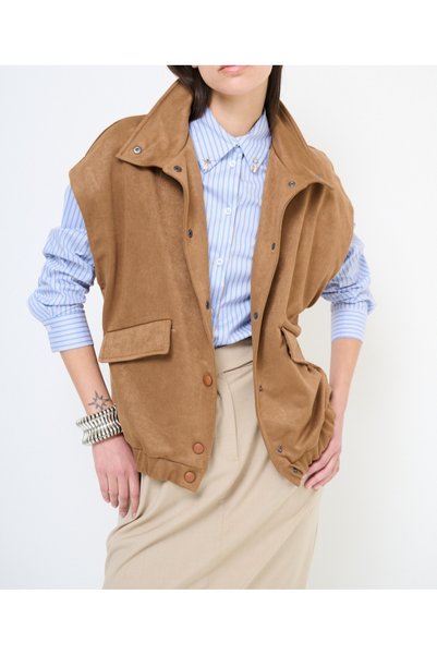Kikisix Vestă damă oversize din piele ecologică
